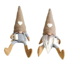 2 Pcs Gnomes Plush Bar Decor, Handmade Swedish Tomte Gnomes Gifts for Home Kitchen Coffee Station Table Shelf Decor