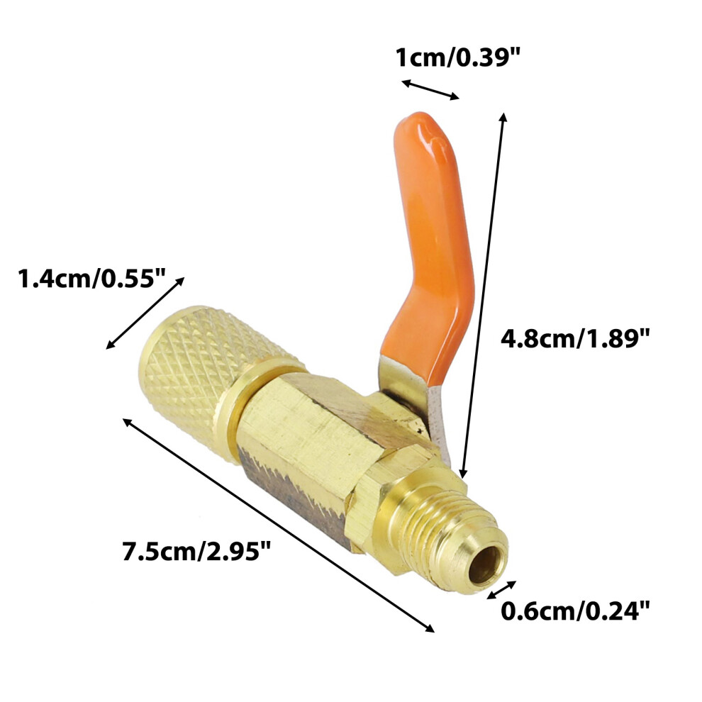 Straight Ball Valve Adapter Hvac Refrigeration For Charging Hose For R410a/For R134a With 1/4 Inch Sae Connection 6935161504736