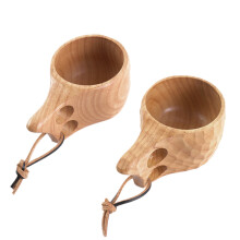2 StüCke Nordisch Style Hand Gemacht Holz Becher Finnisch Traditional AußEn 200Ml Holz Wein Becher Elefant Kaffee Tassen für Geschenke