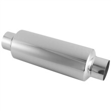 2 Stck Auto-AuspuffschalldäMpfer, 2,5-Zoll-Einlass, Edelstahl-Universalresonator, 12-Zoll-Langer LeistungsschalldäMpfer