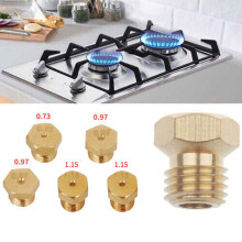 5PCS M6 0,75 Natural -LPG Gas Jet Burner Hob Injektor, Propandüsen-Umbausatz 0,73/0,97/0,97/1,15/1,15 Düsen Injektoren