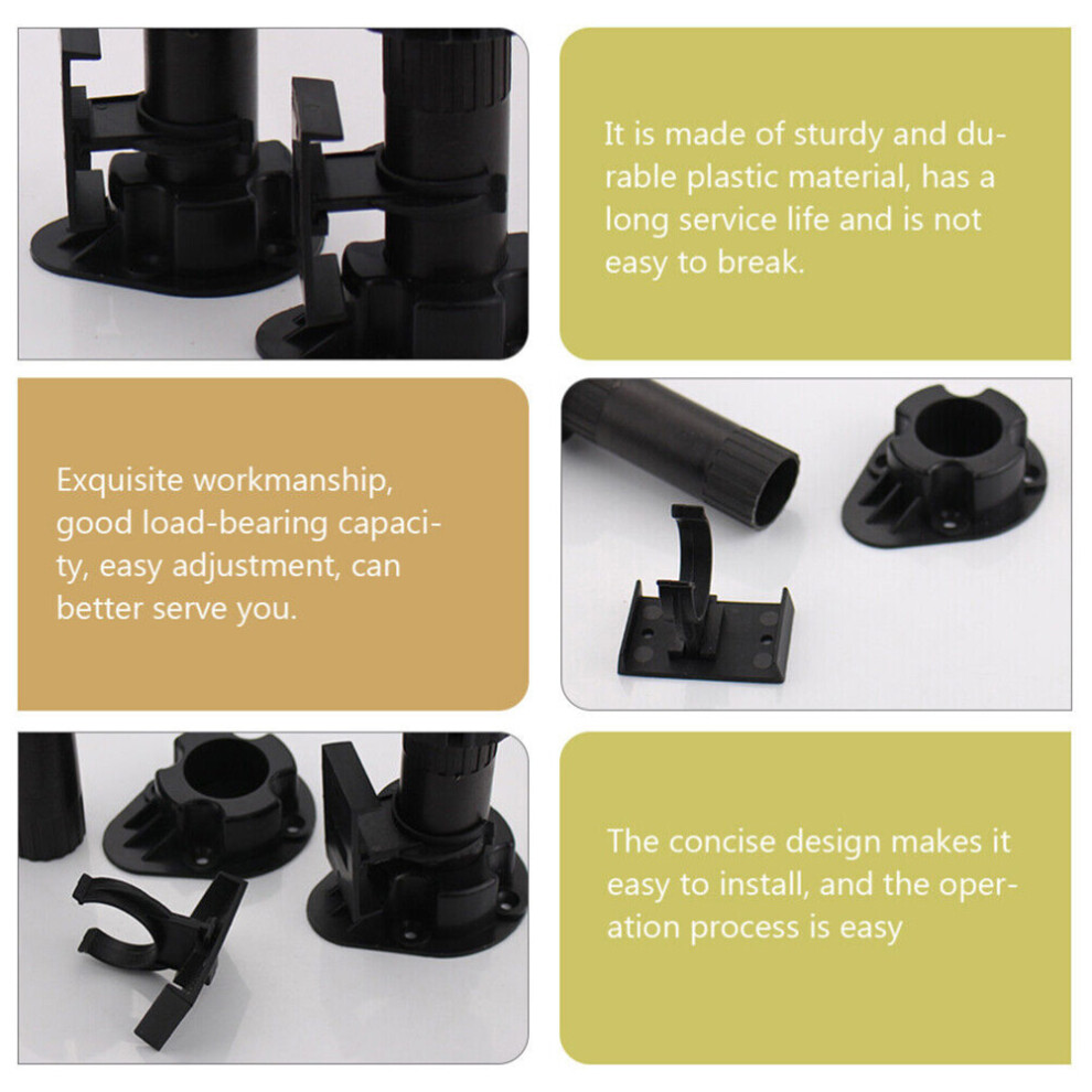 12Pcs Furniture Feet Adjustable Cupboard Foot Leg Cabinet Legs With Kick Board Clips For Kitchen Cabinet Hardware Sofa Table Leg 6935161493009
