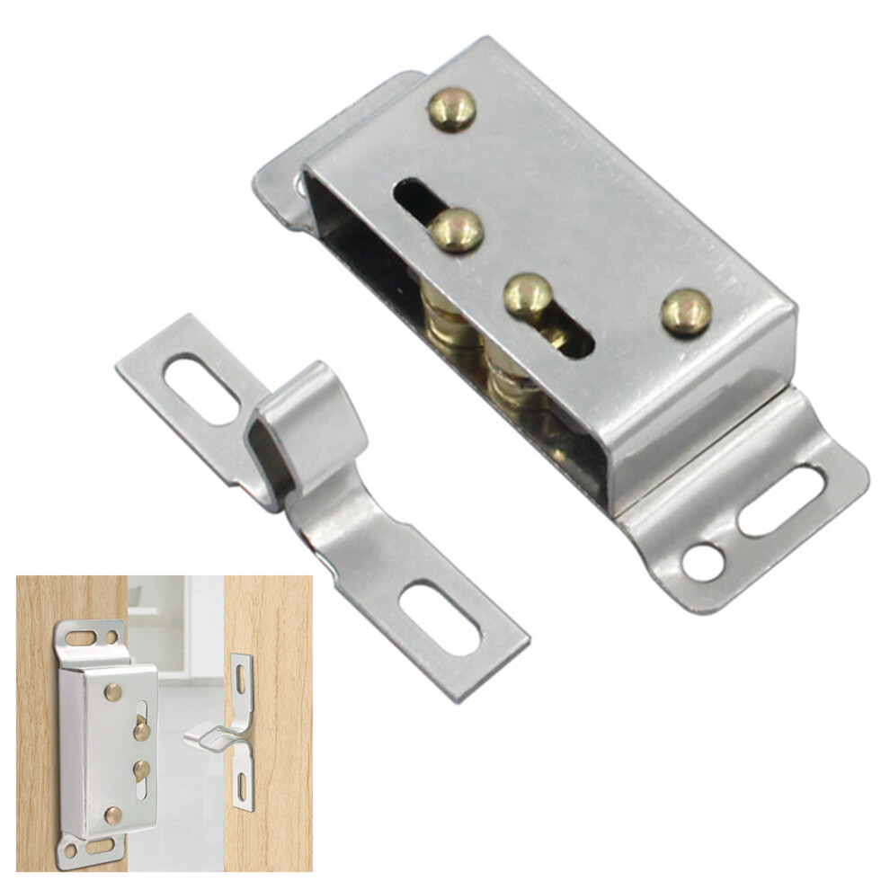 Door Close Latch Stainless Steel Double Roller Cabinet Catch Magnetic Suction Old Spring Door Bead Cassette Wardrobe Cupboard 6935161490978