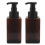 2 Pack Foaming Soap Dispenser 15Oz Refillable Foam Liquid Hand Soap Empty Plastic Pump Bottle Container - Brown 450Ml 1