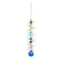 3D Prisms Ball Crystal Suncatchers Rotating Stabilizers-Blue