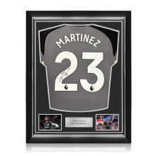 Emi Martinez Signed Aston Villa 2025-26 Goalkeeper Football Shirt. Superior Frame