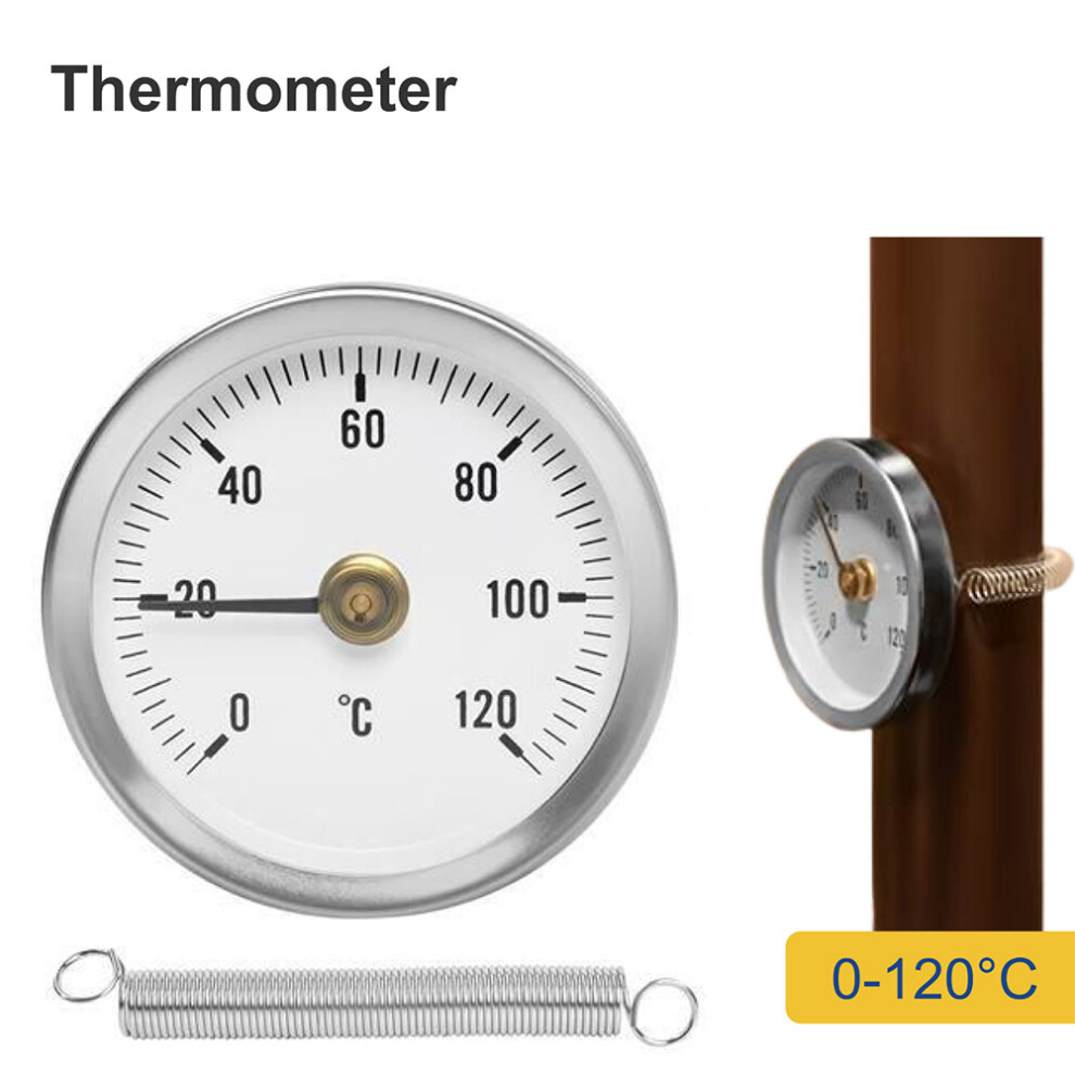 Bimetal Pipe Thermometers Rohrthermometer Spring Stainless Steel Thermometer 63Mm Anlegethermometer Galvanized Steel 6935161426656