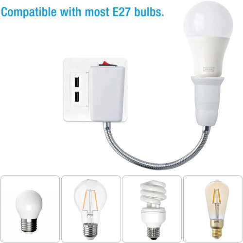 Ρυθμιζόμενος προσαρμογέας υποδοχής E27Light, Μετατροπέας βάσης λάμπας με μεταλλικό 1