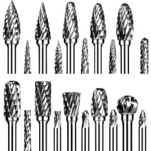 Craftsmanship Elevated: Double Cut Design Carbide Burr Set For Engraving Polishing, Boost Your Creativity In Woodworking (20 Pcs)