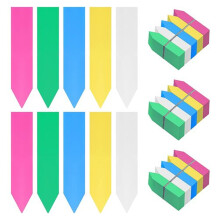Durable Plastic Plant Labels, Multi-Color Garden Markers for Seedlings, Waterproof and UV Resistant, Easy to Write On Double-Sided Blank 10 X 2 Cm Pla