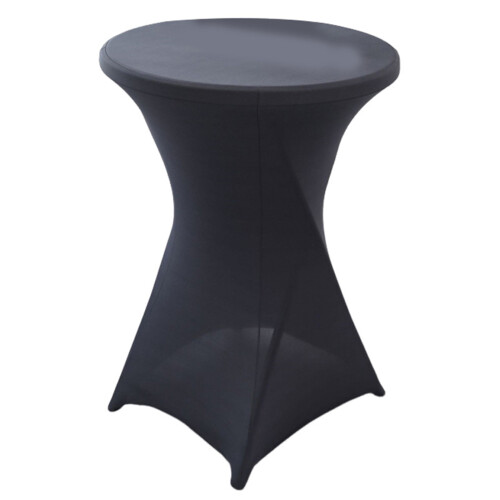 Round Tablecloth Cocktail Spandex Table Cloth Bars Hotel-Black