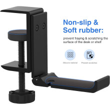 Supporto per cuffie pieghevole in alluminio, organizer da scrivania con design salvaspazio, supporto universale a installazione rapida per accessori