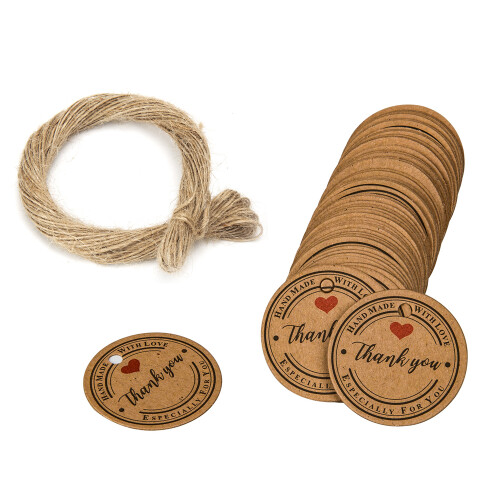 Etiquetas para conservas "Feitas com carinho", elegantes, de 3 cm (1,2 polegadas), para escrever, pacote com 100 unidades, ideais para potes,