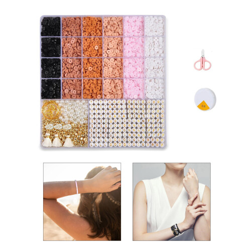 Ensemble de perles d'argile faites à la main, bijoux en lettres, 1
