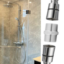 1x Duschschlauch-Verlängerungsanschluss G1/2 Chrom-Edelstahl-BSP-Stecker-zu-Stelle-Adapter für einen extra langen Duschauslöser