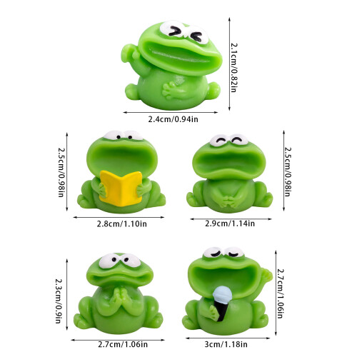 Figurines miniatures de grenouille en chœur à grande bouche, 5 2