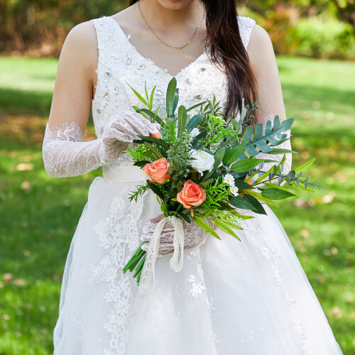 Artificial Plant Rose Flower Bouquets Ceremony Wedding-5907 2