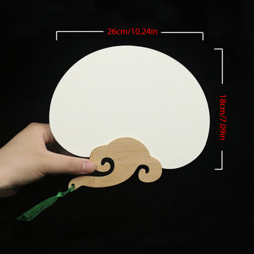 Éventail à main vierge en papier de riz-forme mini-éventail 1
