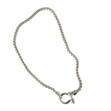 Abenteuerinspirierte Edelstahl-Karabiner-Halskette für-Silber
