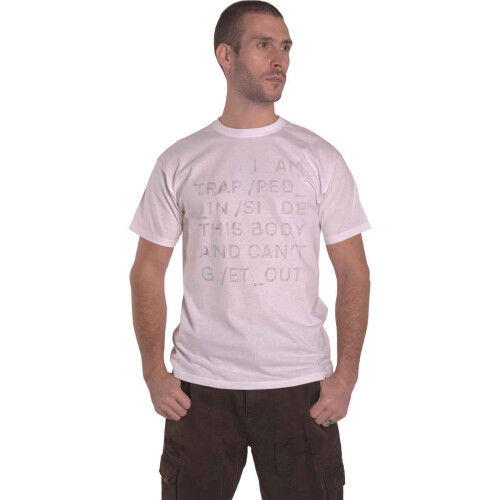 (XL, White) Radiohead Trapped T Shirt