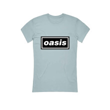 (M, Blue) Oasis Decca Logo Skinny Fit T Shirt