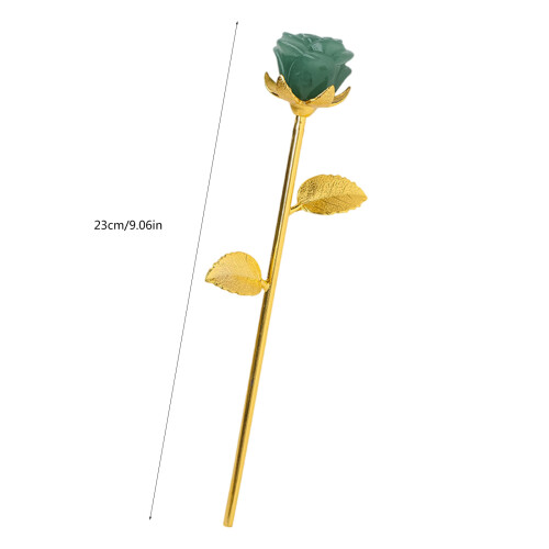 Sculpture de Rose en pierre, Support doré, article-albumine 2