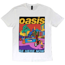 (XL, White) Oasis T Shirt Be Here Now Illustration Band Logo new Official Unisex White