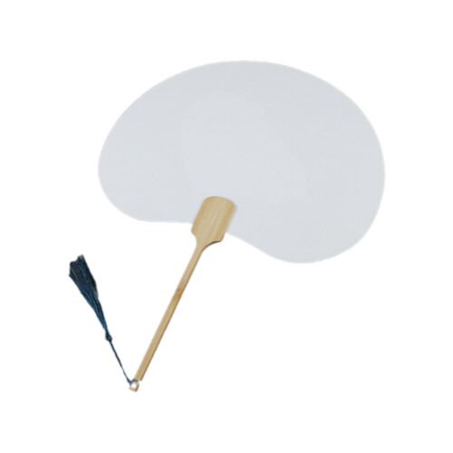 Blank Rice Paper Fan Round Fan Paper Hand Fan-white ganoderma
