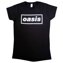 (S, Black) Oasis Decca Band Logo Skinny Fit T Shirt