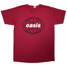(Red, Small) Oasis T-Shirt: 1998 World Tour - South America (Red) (Back Print)