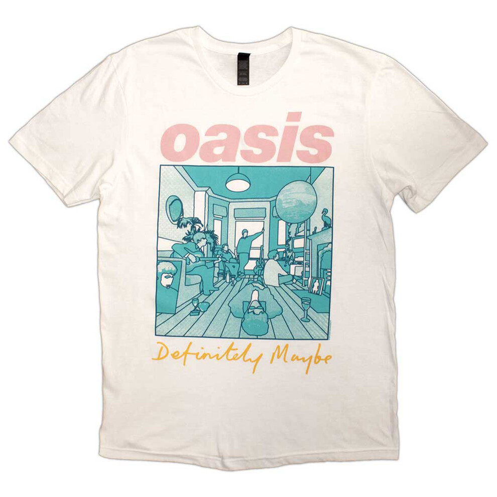 Oasis (Xxl, White) Definitely Maybe Illustration Colour T Shirt