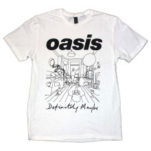 (M, White) Oasis Definitely Maybe Line Drawing T Shirt