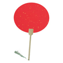 Round Rice Paper Fan Blank Fan Paper Hand Fan-Wannian red round