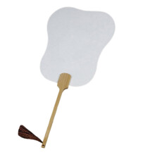 Artist Rice Paper Fan Round Fan Brush Pen-white plantain