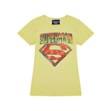 (Large) DC Comics Short Sleeved T-Shirt (Womens Yellow)