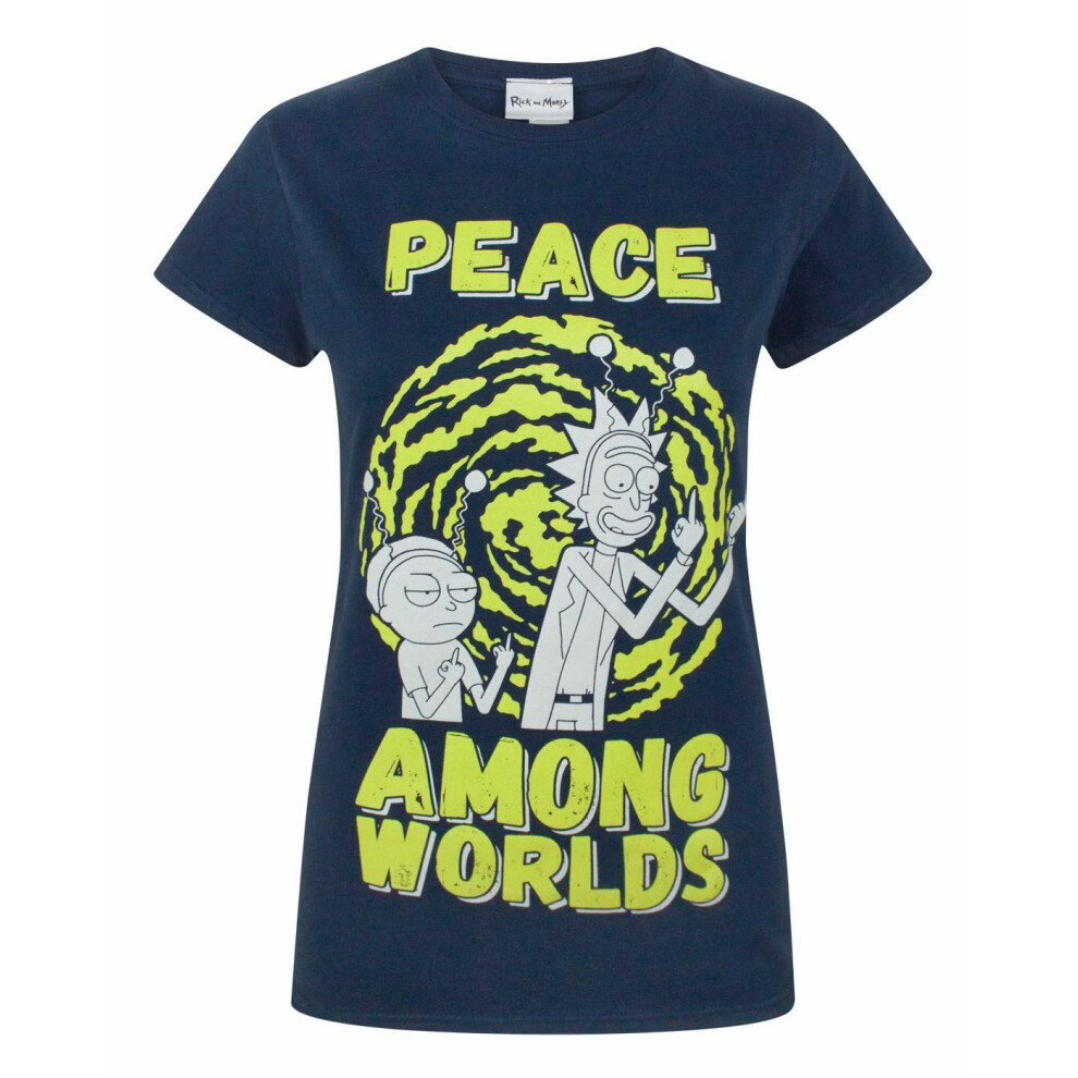 Rick And Morty (X-Large) Short Sleeved T-Shirt (Womens Blue)