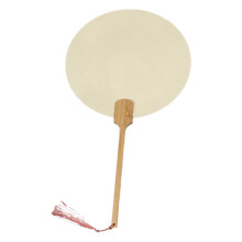 Blanco rijstpapier ronde handpodiumventilator-antieke ronde