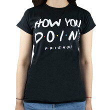 Friends Short Sleeved T-Shirt (Womens Black)