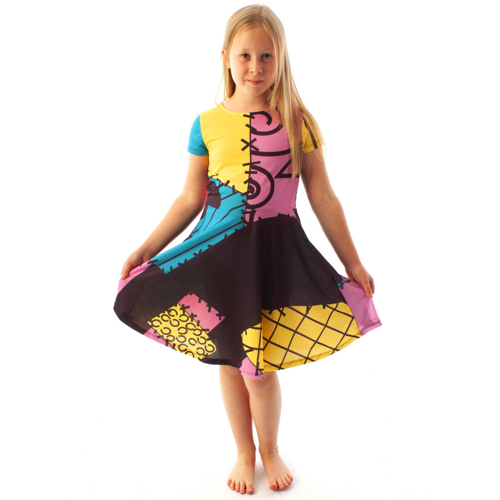 Disney (13-14 Years) The Nightmare Before Christmas Short Sleeve Skater Dress (Girls ) Yellow