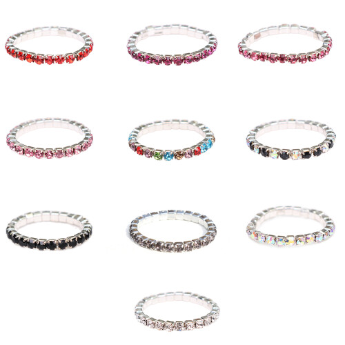Bagues empilables en Moissanites élastiques, bagues élastiques-1 1