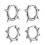 Boucles d'oreilles à rivets élégantes en acier-six pointes 1 5