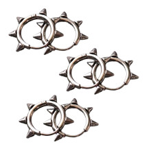 Boucles d'oreilles à rivets élégantes en acier-six pointes 1