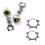 Boucles d'oreilles à rivets élégantes en acier-six pointes 1 3