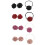 Eleganter Blumen-Charm-Schmuck,-Rote Ohrringe 2
