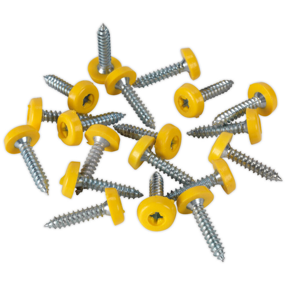 Numberplate Screw Plastic Enclosed Head 4.8 x 24mm Yellow Pack of 50