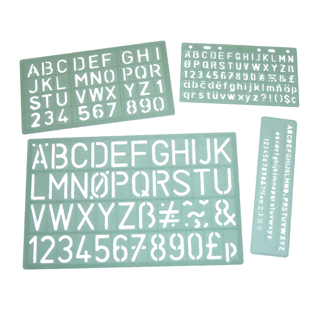 Major Brushes Lettering Stencil Set Of 4