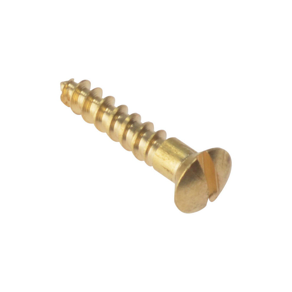 Forge RAH346BR Wood Screw Slotted Raised Head ST Solid Brass 3 / 4in x 6 Box of 200