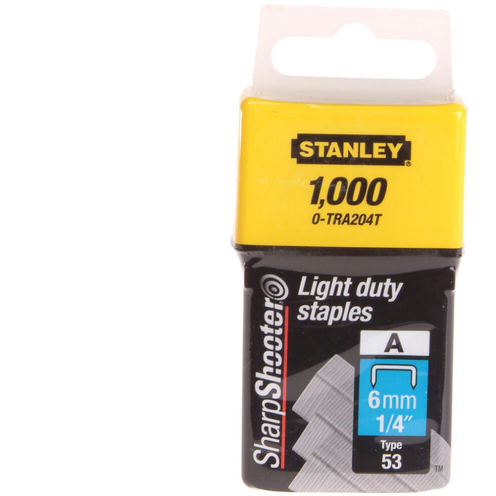 Stanley 0-TRA204T Light Duty Staples 6mm Pack of 1000