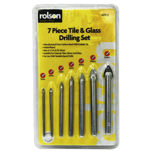 Rolson Rolson 48902 7pc Glass & Tile Drill Bit Set