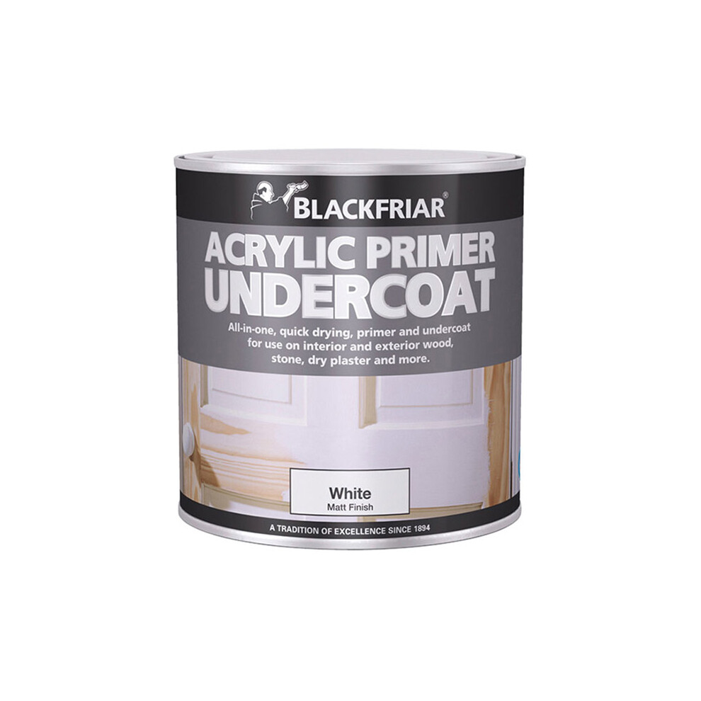 Blackfriar BF0380001D1 Quick Drying Acrylic Primer Undercoat White 1 Litre